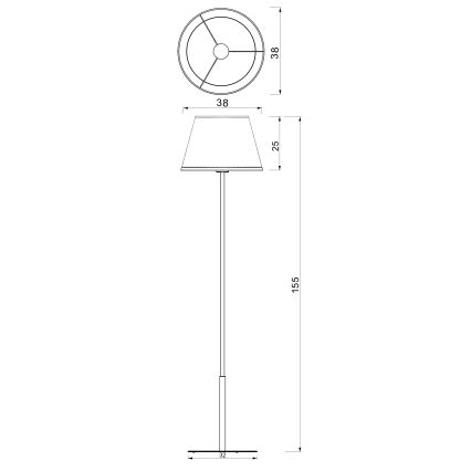 Candeeiro de pé ARDEN 1xE27/15W/230V bege/castanho