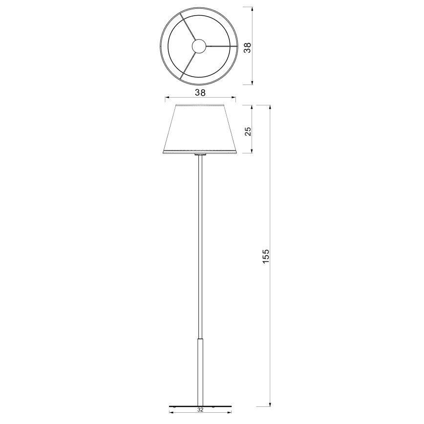 Candeeiro de pé ARDEN 1xE27/15W/230V bege