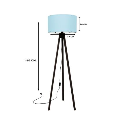 Candeeiro de pé AYD 1xE27/40W/230V castanho/azul