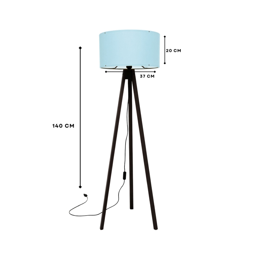 Candeeiro de pé AYD 1xE27/40W/230V castanho/azul