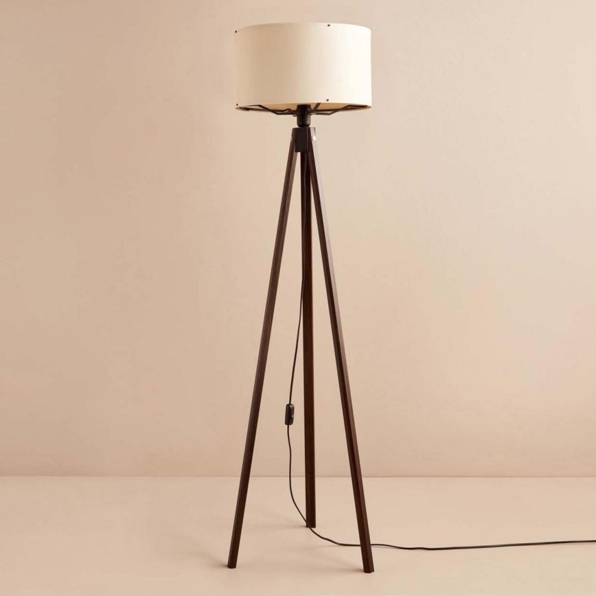 Candeeiro de pé AYD 1xE27/40W/230V castanho/bege