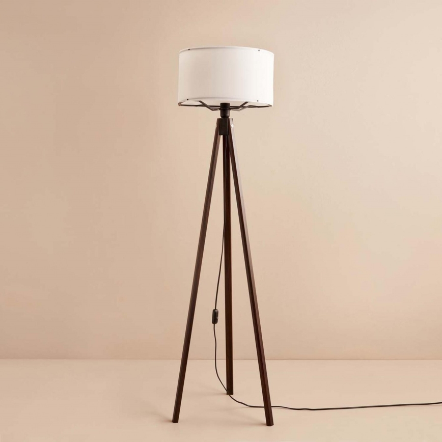 Candeeiro de pé AYD 1xE27/40W/230V castanho/branco