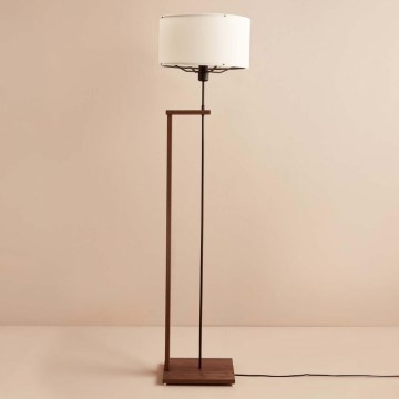 Candeeiro de pé AYD 1xE27/40W/230V castanho/branco