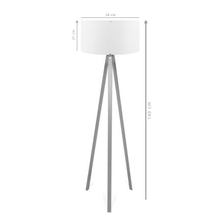 Candeeiro de pé AYD 1xE27/40W/230V castanho/cinza