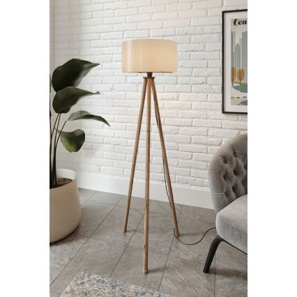 Candeeiro de pé AYD 1xE27/40W/230V castanho/cinzento