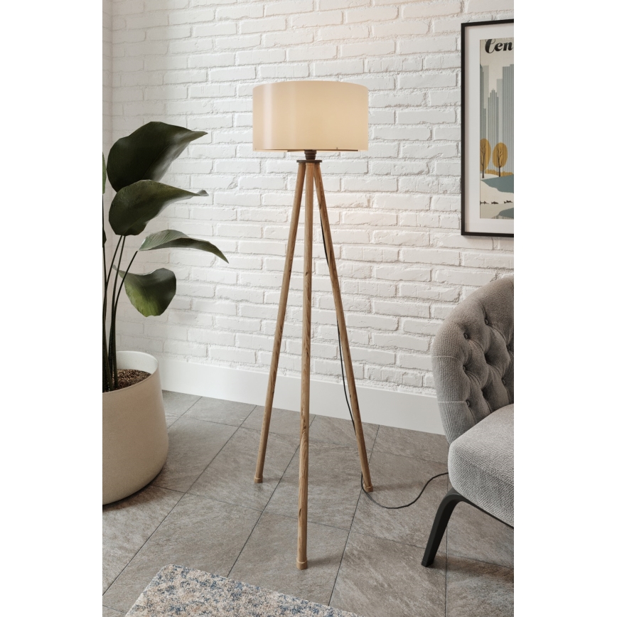 Candeeiro de pé AYD 1xE27/40W/230V castanho/cinzento