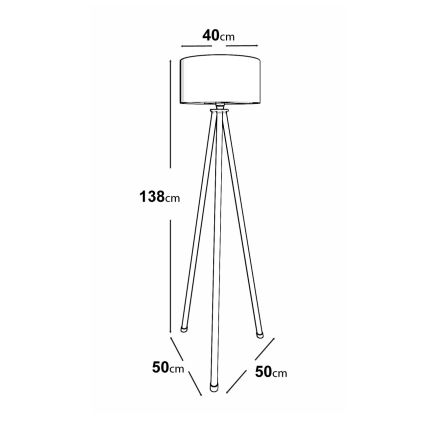 Candeeiro de pé AYD 1xE27/40W/230V castanho/cinzento