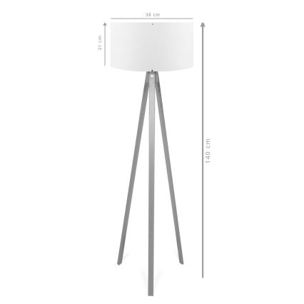 Candeeiro de pé AYD 1xE27/40W/230V castanho/cinzento