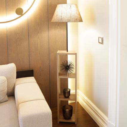 Candeeiro de pé AYD 1xE27/40W/230V castanho