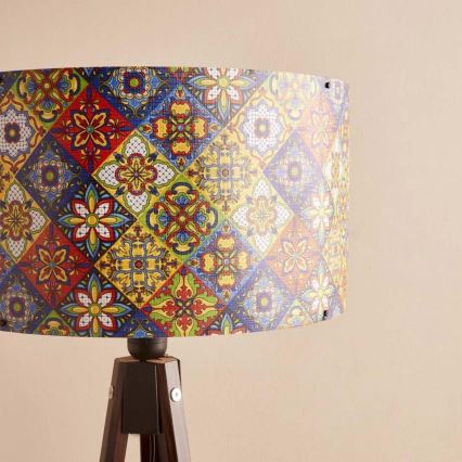 Candeeiro de pé AYD 1xE27/40W/230V castanho/multicolorido