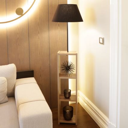 Candeeiro de pé AYD 1xE27/40W/230V castanho/preto