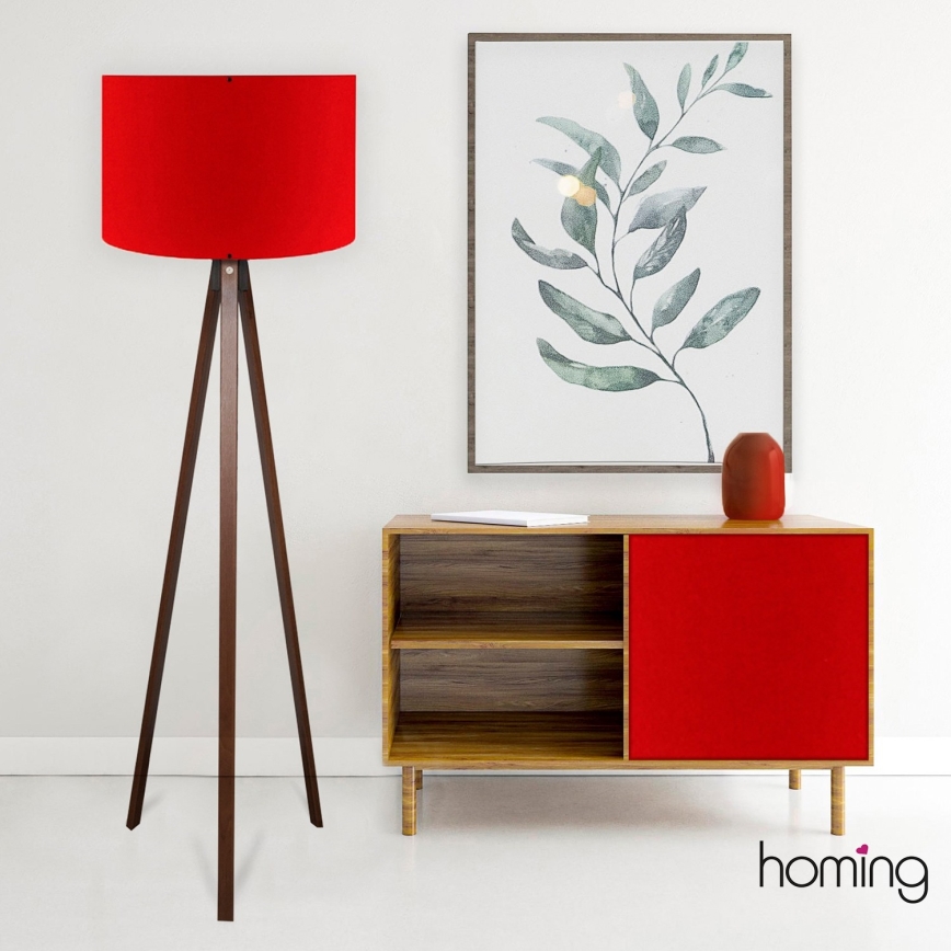 Candeeiro de pé AYD 1xE27/40W/230V castanho/vermelho