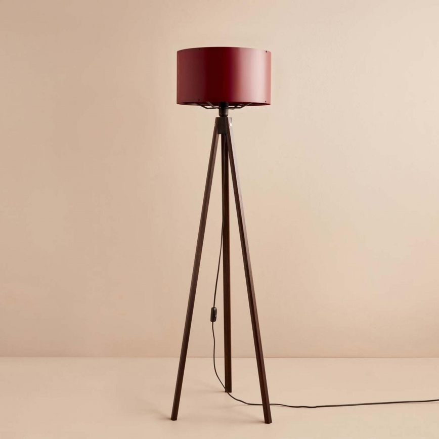 Candeeiro de pé AYD 1xE27/40W/230V castanho/vermelho