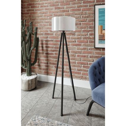 Candeeiro de pé AYD 1xE27/40W/230V preto/branco