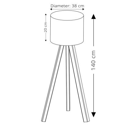 Candeeiro de pé AYD 1xE27/40W/230V rosa/bege