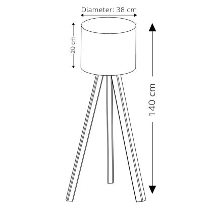 Candeeiro de pé AYD 1xE27/40W/230V rosa/castanho