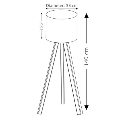 Candeeiro de pé AYD 1xE27/40W/230V roxo/castanho