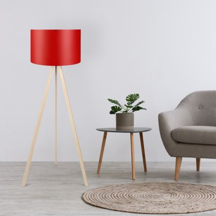 Candeeiro de pé AYD 1xE27/40W/230V vermelho/bege