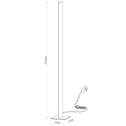Candeeiro de pé BERNADETTA LED/28W/230V 4000K preto