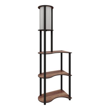 Candeeiro de pé com prateleiras 1xE27/40W/230V 140 cm preto/castanho