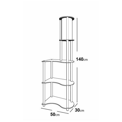 Candeeiro de pé com prateleiras 1xE27/40W/230V 140 cm preto/castanho