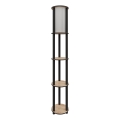 Candeeiro de pé com prateleiras 1xE27/40W/230V 150 cm preto/castanho