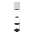 Candeeiro de pé com prateleiras 1xE27/40W/230V 160 cm preto/branco