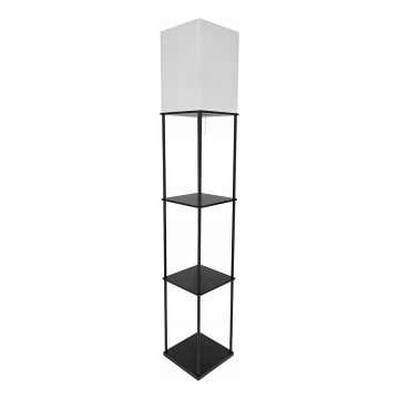 Candeeiro de pé com prateleiras 1xE27/40W/230V 160 cm preto/branco