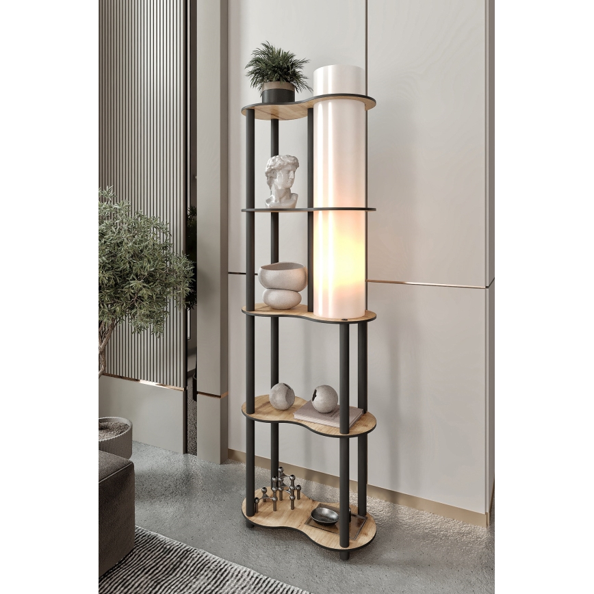 Candeeiro de pé com prateleiras NOTO 1xE27/40W/230V bege/preto