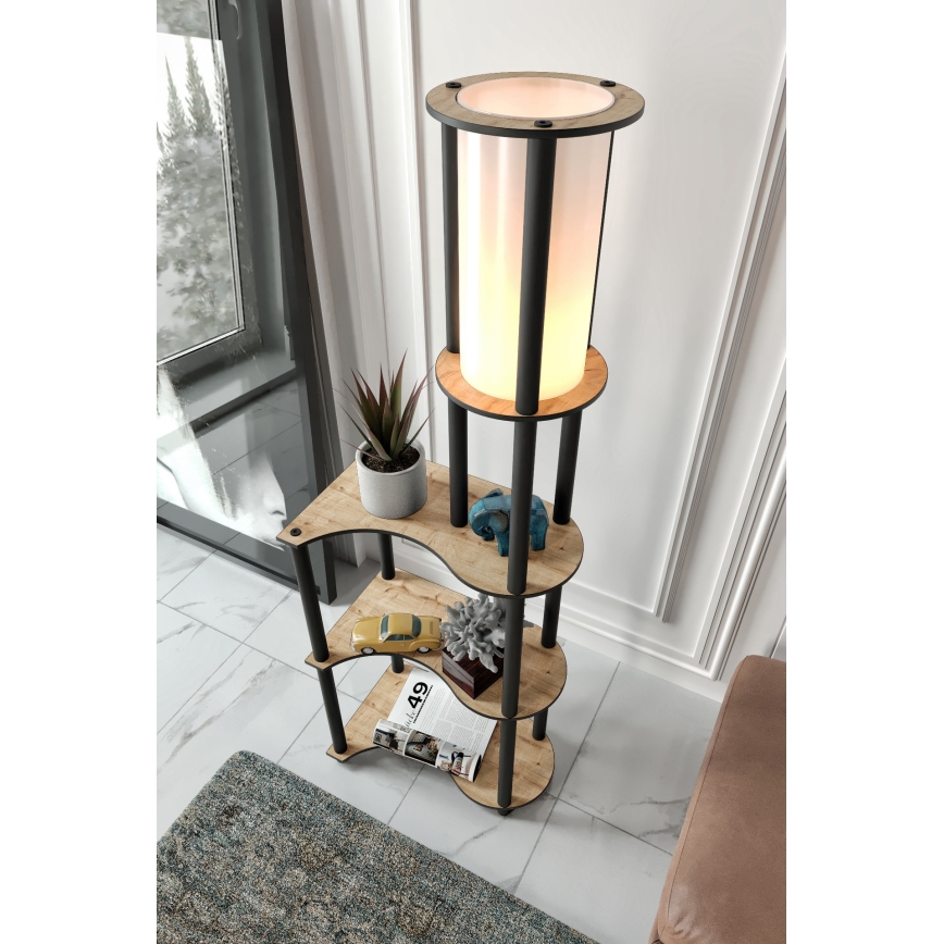 Candeeiro de pé com prateleiras NOTO 1xE27/40W/230V bege/preto