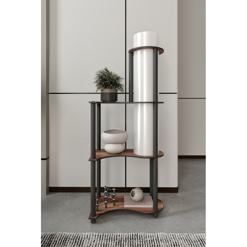 Candeeiro de pé com prateleiras NOTO 1xE27/40W/230V castanho/preto