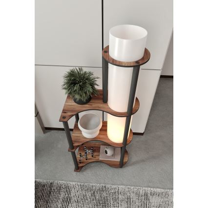 Candeeiro de pé com prateleiras NOTO 1xE27/40W/230V castanho/preto