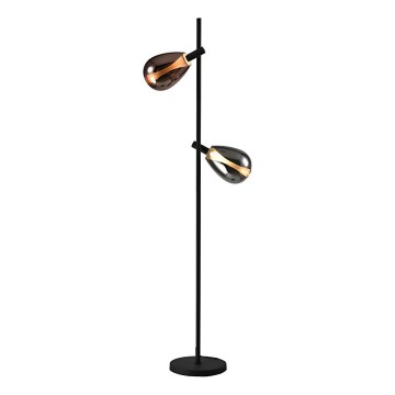 Candeeiro de pé DENSO 2xG9/5W/230V preto cromado/cobre