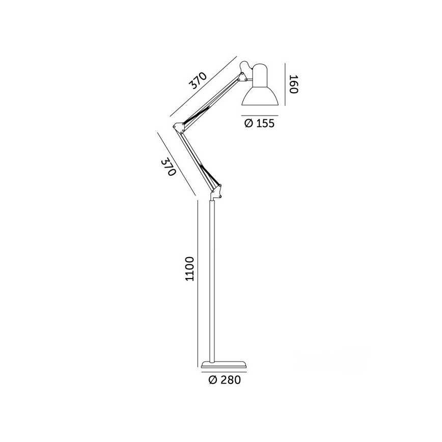 Candeeiro de pé flexível AURIQ 1xE27/60W/230V 184 cm branco