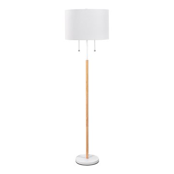 Candeeiro de pé FOGO 2xE27/15W/230V branco/bege