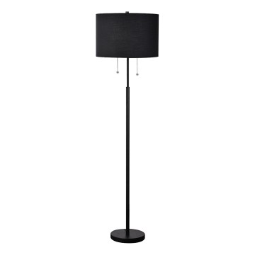 Candeeiro de pé FOGO 2xE27/15W/230V preto