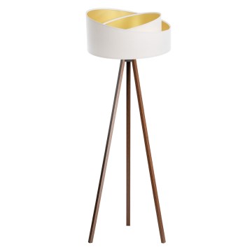 Candeeiro de pé GALAXY 1xE27/60W/230V branco/wengué