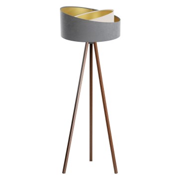 Candeeiro de pé GALAXY 1xE27/60W/230V cinza/wengué