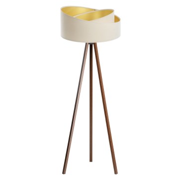 Candeeiro de pé GALAXY 1xE27/60W/230V creme/wengué