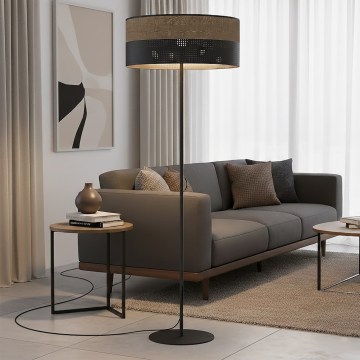 Candeeiro de pé KARBON 1xE27/15W/230V preto/castanho