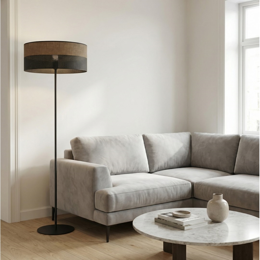 Candeeiro de pé KARBON 1xE27/15W/230V preto/castanho