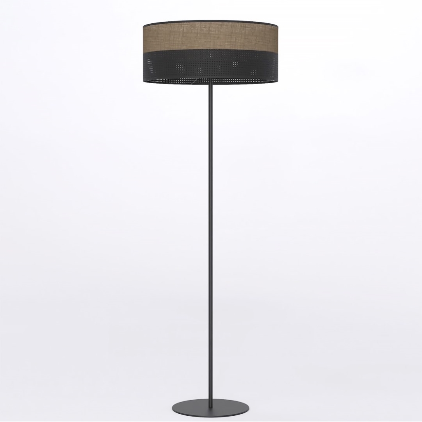 Candeeiro de pé KARBON 1xE27/15W/230V preto/castanho
