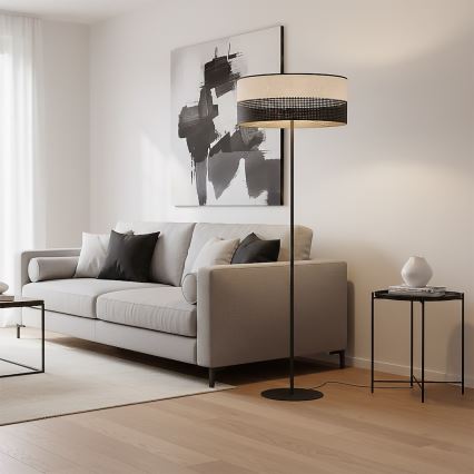 Candeeiro de pé KARBON 1xE27/15W/230V preto/cinzento