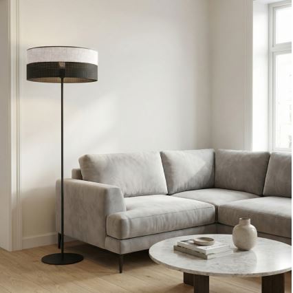 Candeeiro de pé KARBON 1xE27/15W/230V preto/cinzento