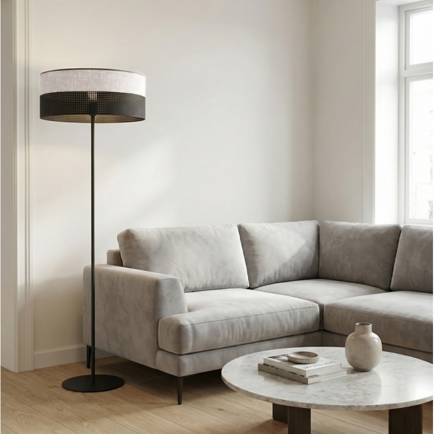 Candeeiro de pé KARBON 1xE27/15W/230V preto/cinzento