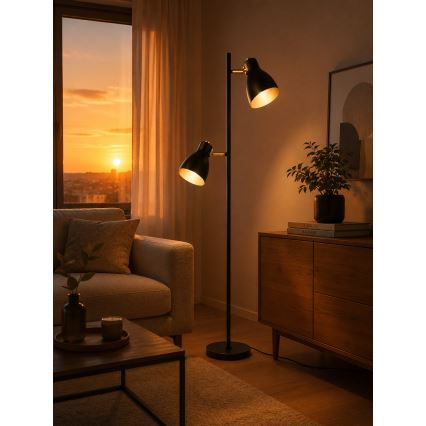 Candeeiro de pé LED 1xE27/7W/230V 2700K preto