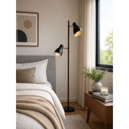Candeeiro de pé LED 1xE27/7W/230V 2700K preto