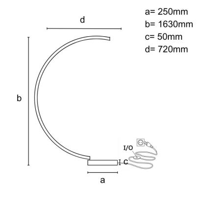 Candeeiro de pé LED dimerizável LED/28W/230V 3000-6500K + controlo remoto