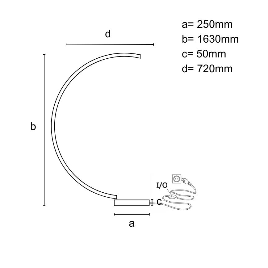 Candeeiro de pé LED dimerizável LED/28W/230V 3000-6500K + controlo remoto