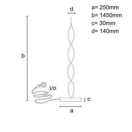 Candeeiro de pé LED dimerizável LED/70W/230V 3000-6500K + controlo remoto
